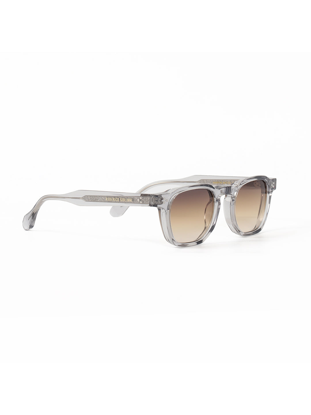 RODERICO GIULIANI WHITE ACETATE FRAME BROWN TAC POLARISED LENS MEN'S SUNGLASS MABR-1302