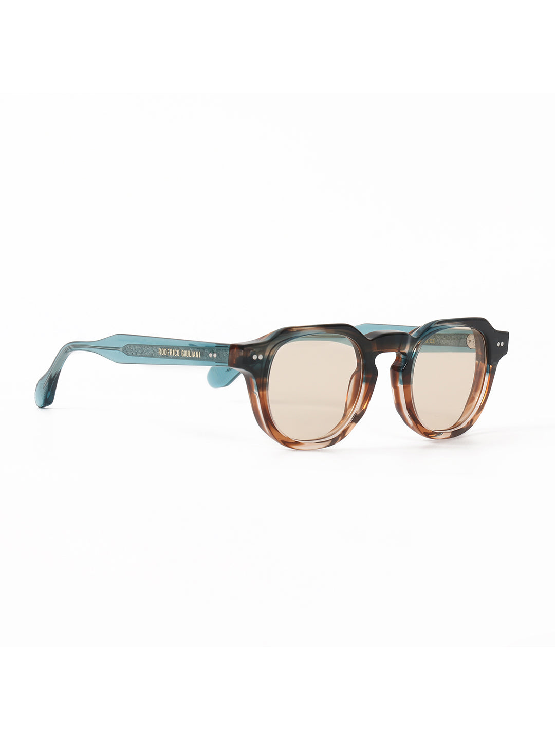 RODERICO GIULIANI MULTI COLOR ACETATE FRAME BROWN TAC POLARISED LENS MEN'S SUNGLASS MABR-1402