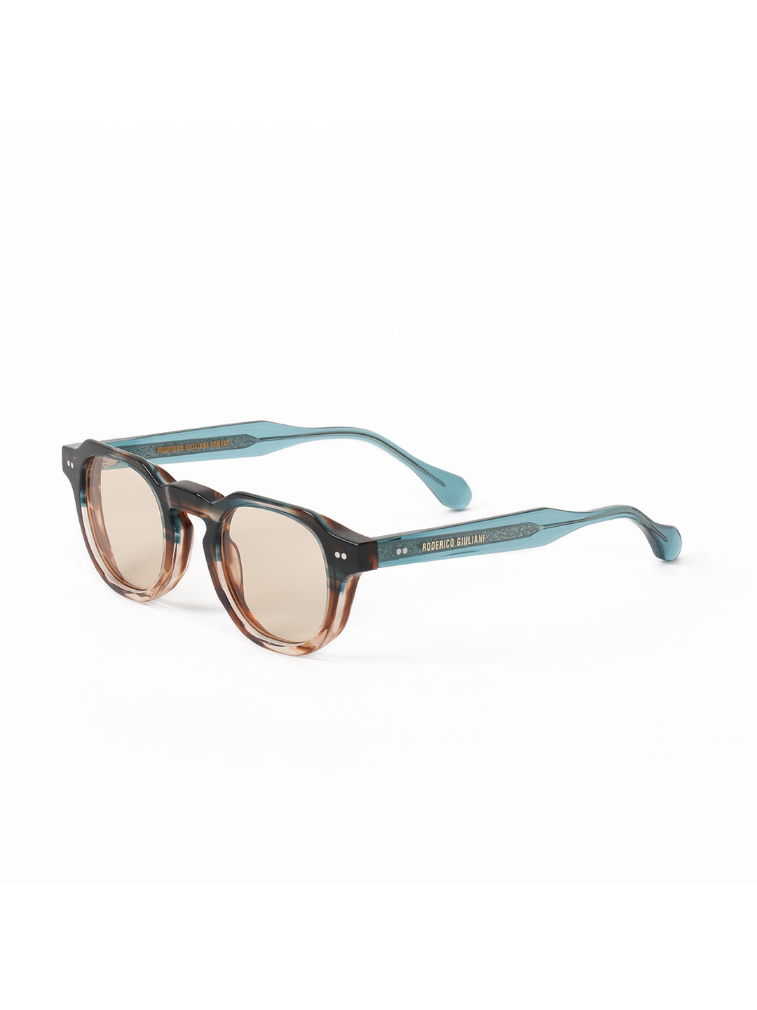 RODERICO GIULIANI MULTI COLOR ACETATE FRAME BROWN TAC POLARISED LENS MEN'S SUNGLASS MABR-1402