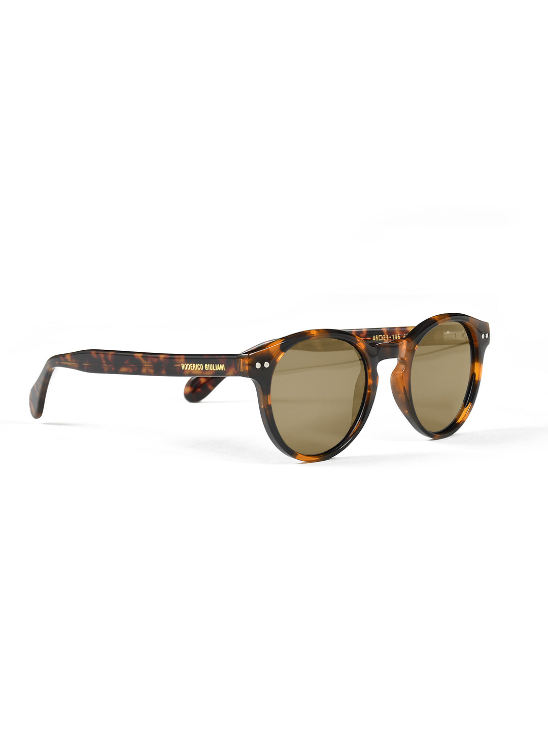 RODERICO GIULIANI TORTOISE ACETATE FRAME BROWN TAC POLARISED LENS MEN'S SUNGLASS MABR-5202