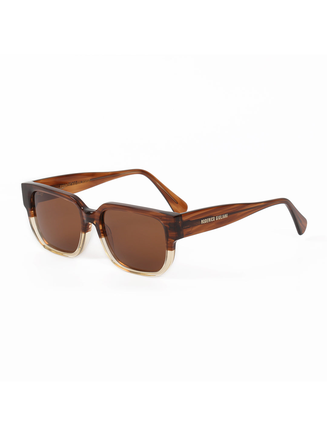 RODERICO GIULIANI BROWN GRADIENT ACETATE FRAME BROWN TAC POLARISED LENS MEN'S SUNGLASS MABR-5802
