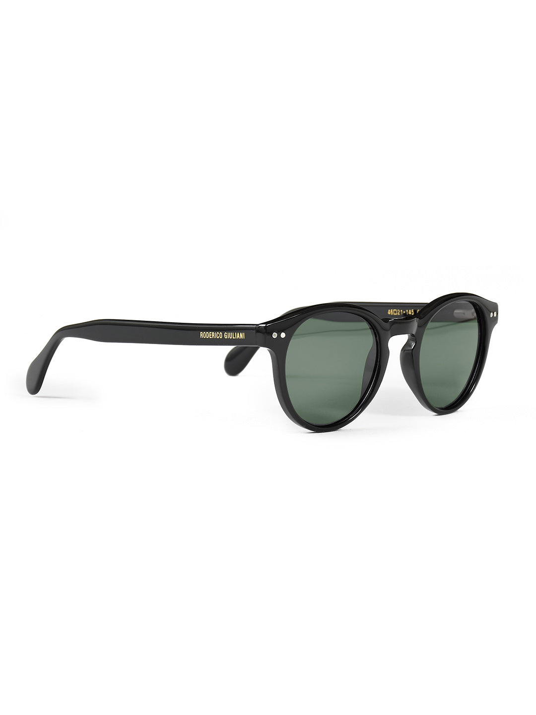 RODERICO GIULIANI BLACK ACETATE FRAME GREEN TAC POLARISED LENS MEN'S SUNGLASS MAGR-5201