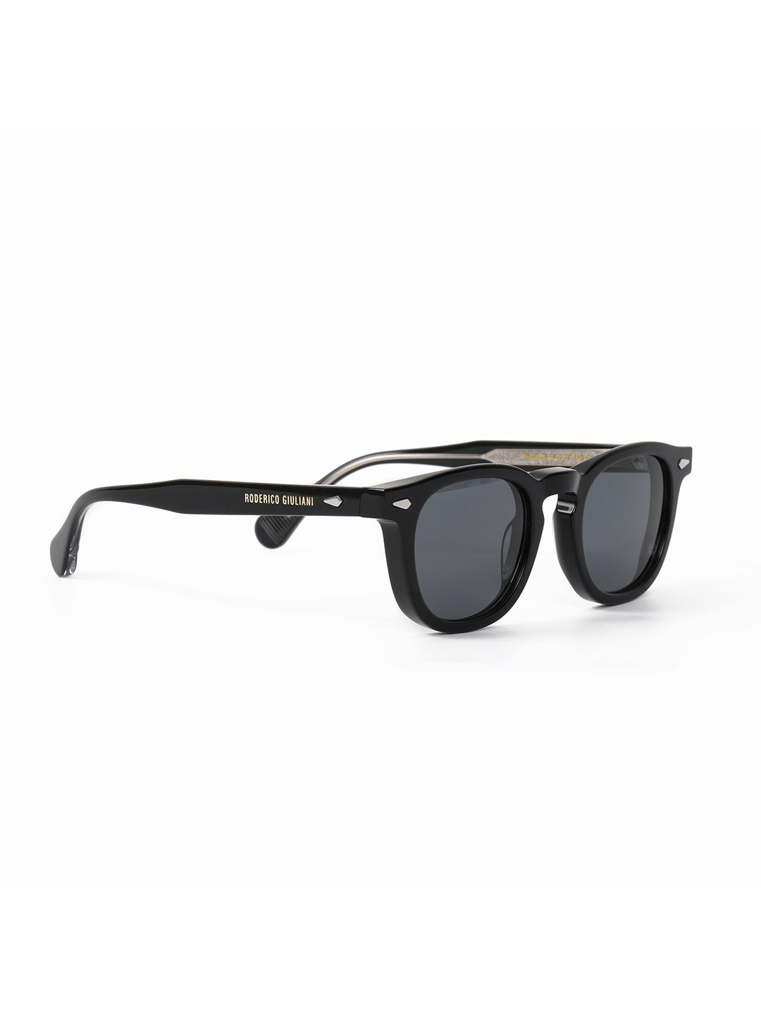 RODERICO GIULIANI BLACK ACETATE FRAME GREY TAC POLARISED LENS MEN'S SUNGLASS MAGY-1101