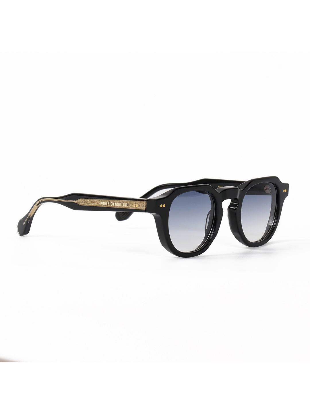 RODERICO GIULIANI BLACK ACETATE FRAME GREY TAC POLARISED LENS MEN'S SUNGLASS MAGY-1401