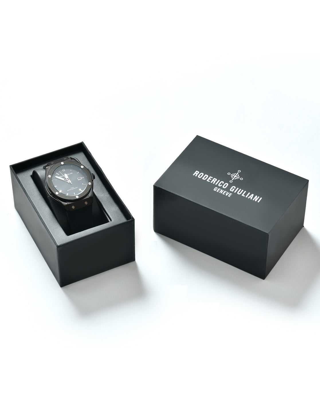 Black Dial Black Case Silicone Strap Men's Analog Watch