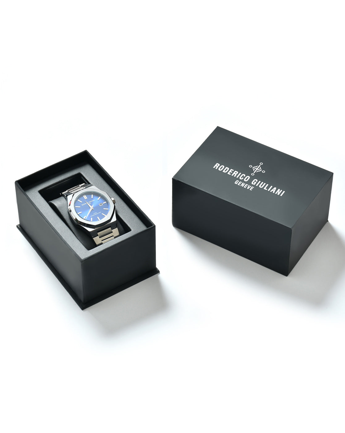 Blue Dial Silver Steel Bracelet Men's Analog Watch