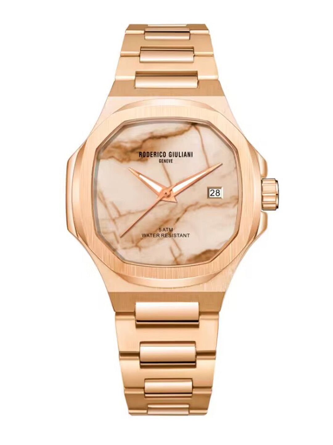 RODERICO GIULIANI ANALOG BROWN DIAL ROSE-GOLD STEEL BRACELET WOMEN'S WATCH WSTA-7704