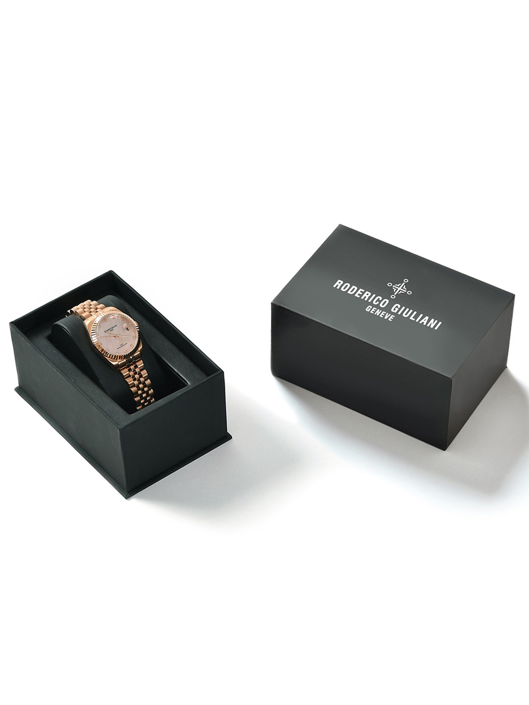 RODERICO GIULIANI ANALOG PINK DIAL ROSE GOLD STEEL BRACELET WOMEN'S WATCH WSTA-7903