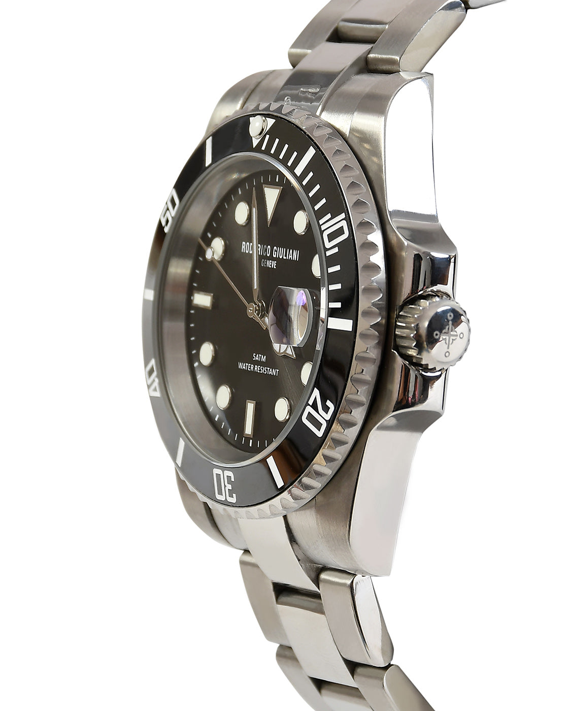 Black Dial Silver Steel Bracelet Men's Analog Watch