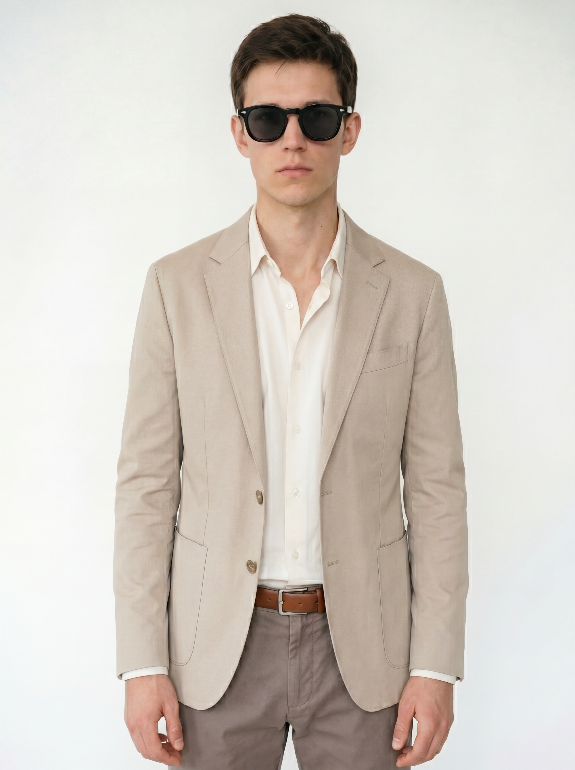 Black Acetate Frame Grey Polarised Men's Sunglasses