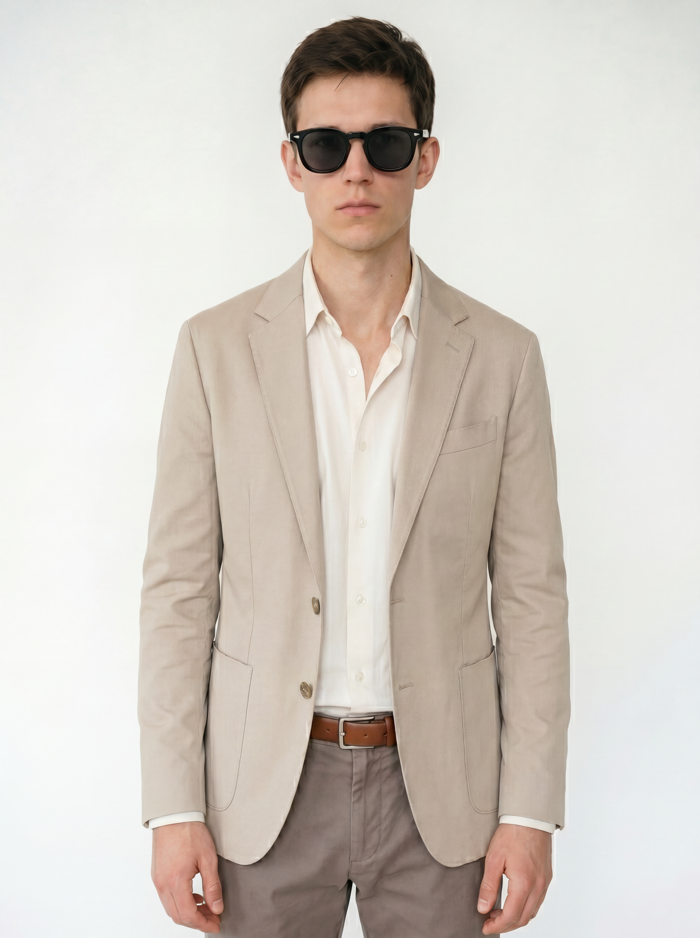 Black Acetate Frame Grey Polarised Men's Sunglasses
