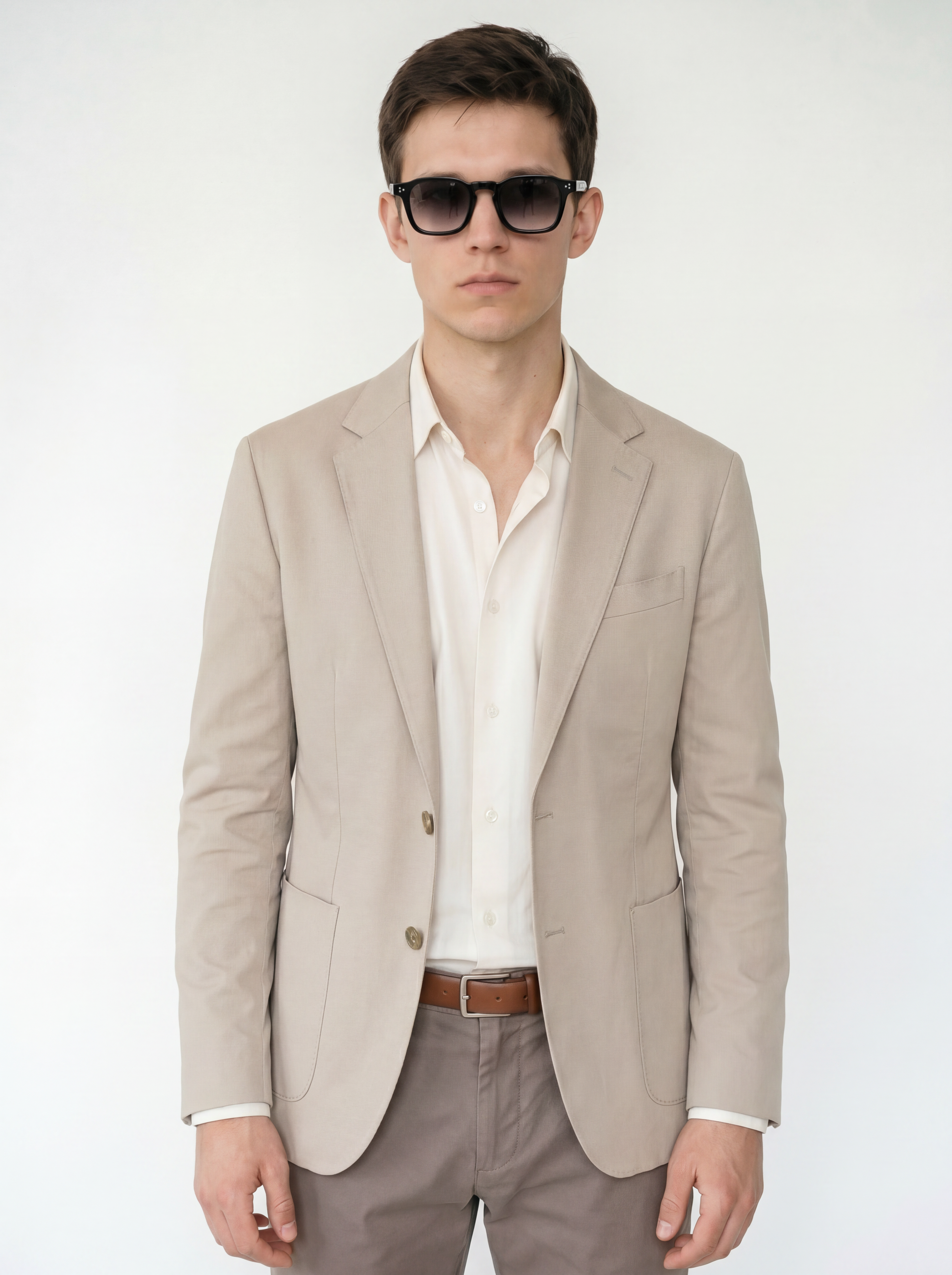 Black Acetate Frame Grey Polarised Men's Sunglasses