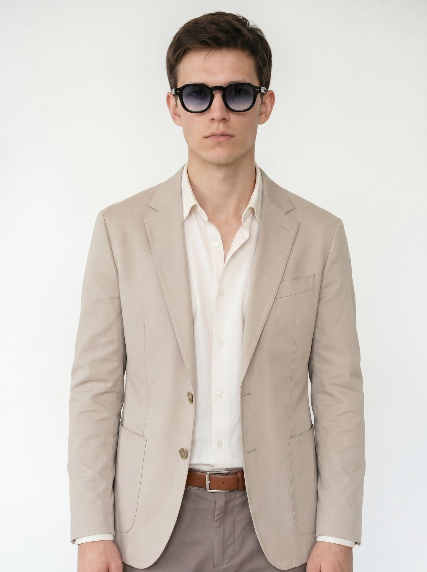 Black Acetate Frame Grey Polarised Men's Sunglasses