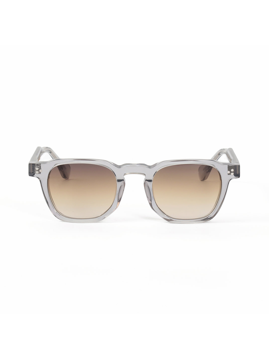 White Acetate Frame Brown Polarised Men's Sunglasses