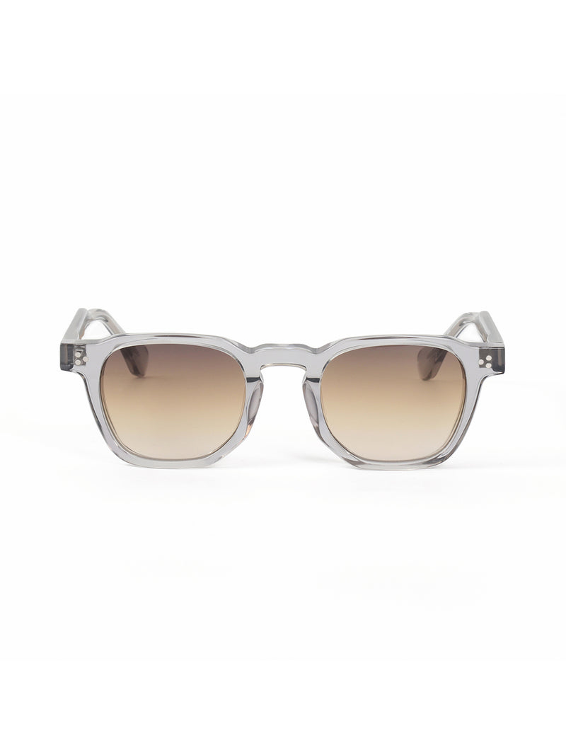 White Acetate Frame Brown Polarised Men's Sunglasses