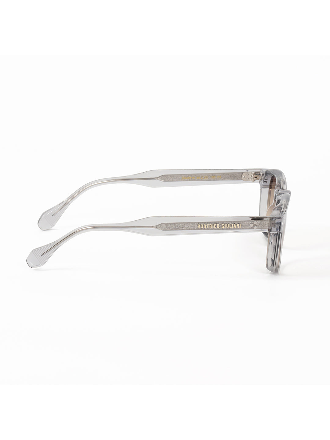 White Acetate Frame Brown Polarised Men's Sunglasses