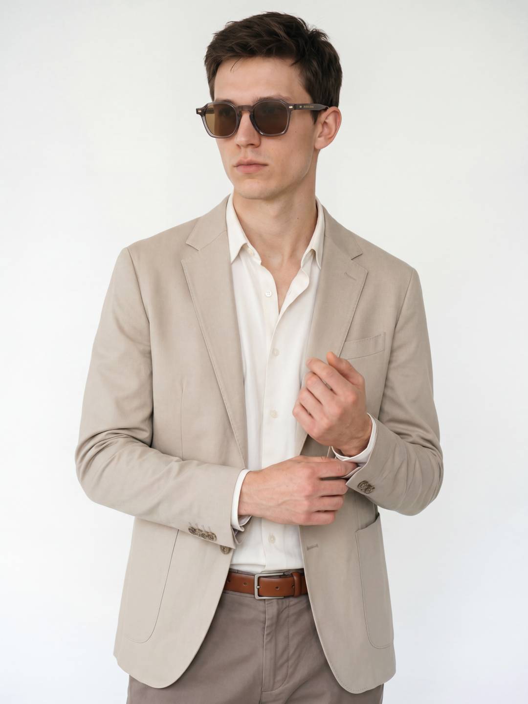 Brown Acetate Frame Brown Polarised Men's Sunglasses