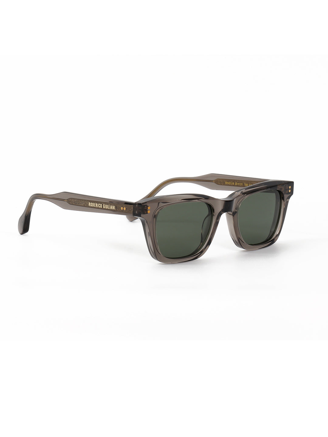 Brown Acetate Frame Green Polarised Men's Sunglasses