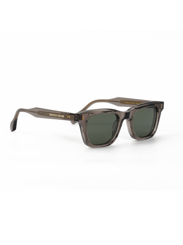 Brown Acetate Frame Green Polarised Men's Sunglasses