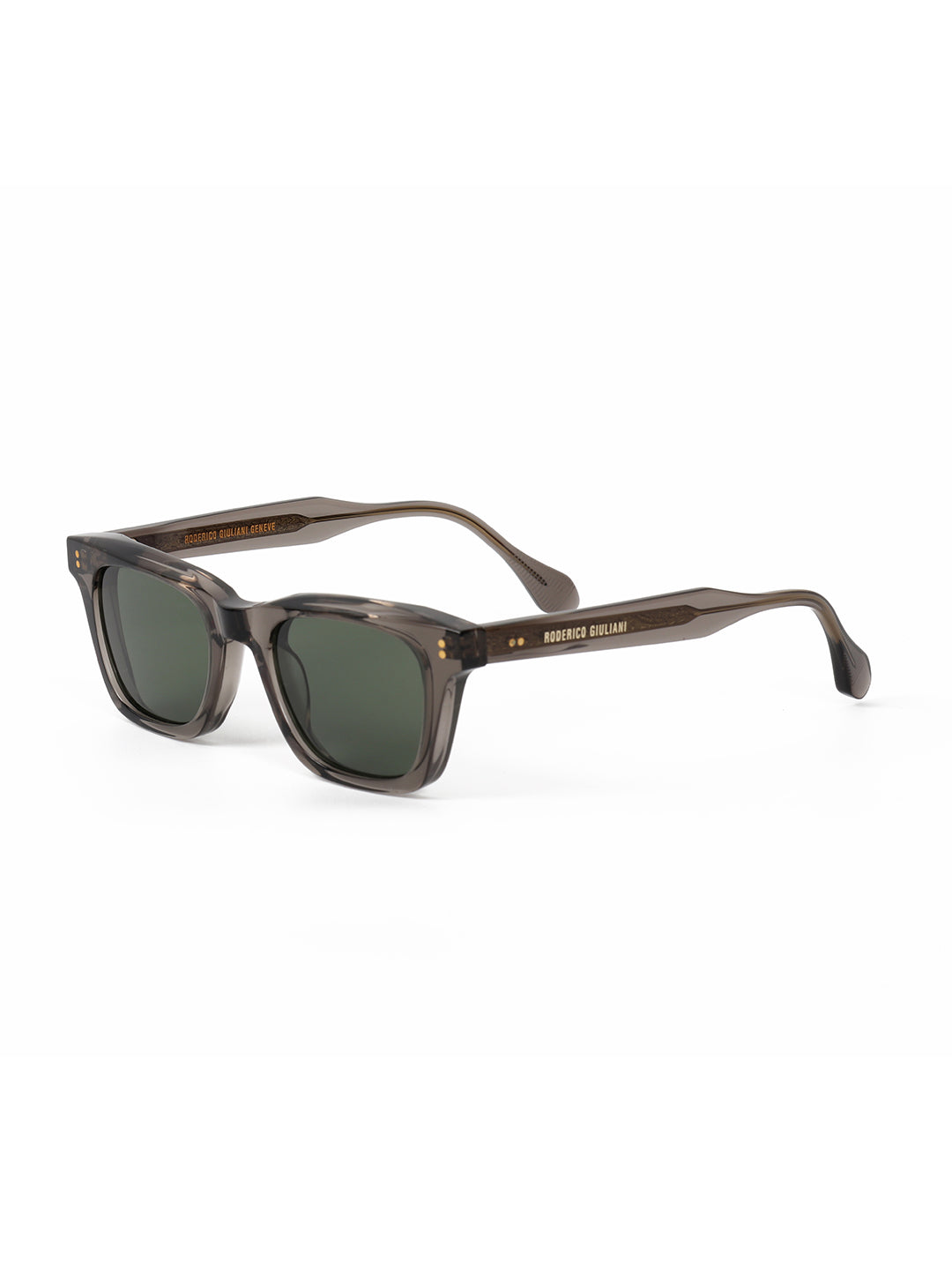 Brown Acetate Frame Green Polarised Men's Sunglasses