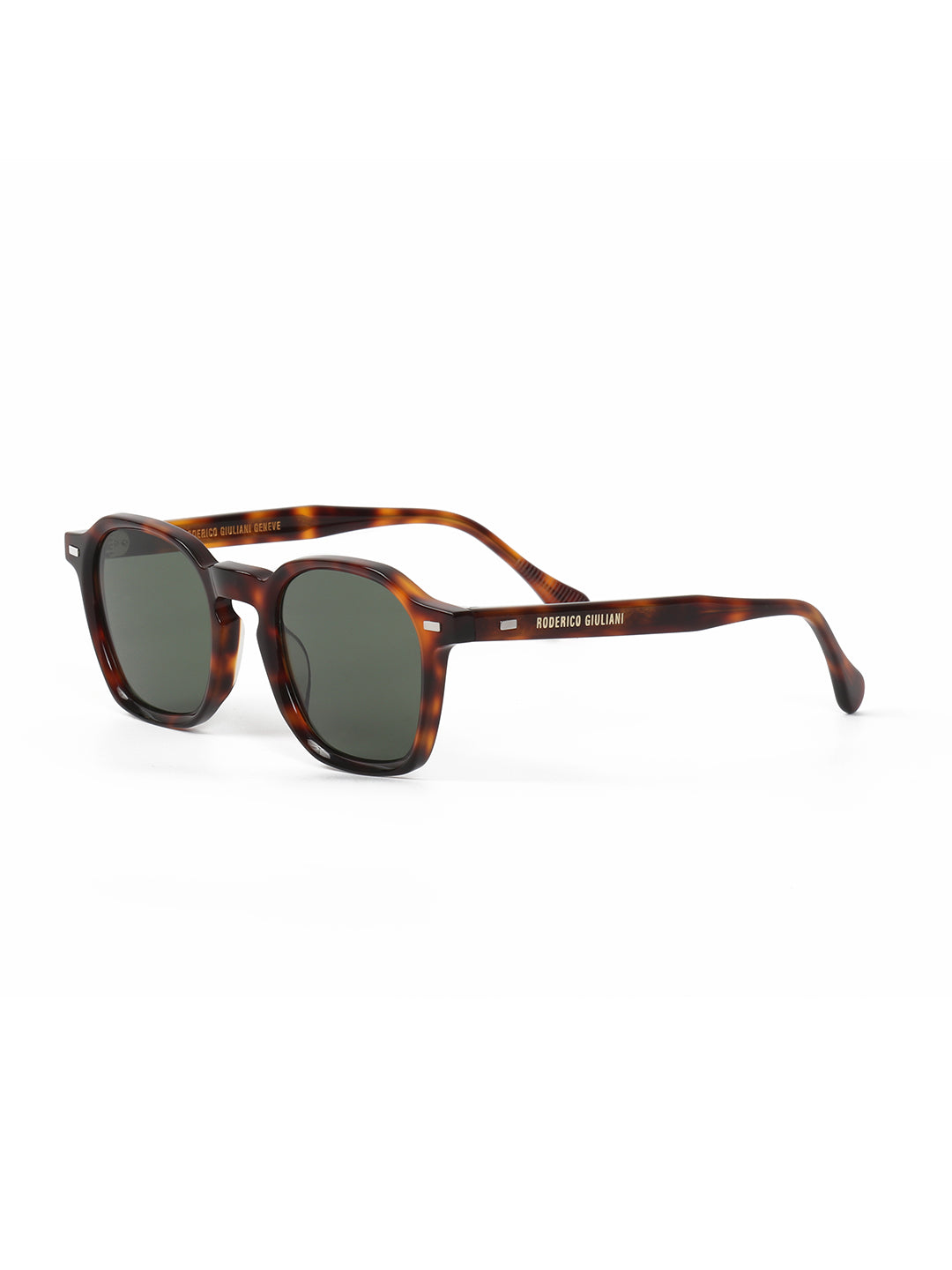 Tortoise Acetate Frame Green Polarised Men's Sunglasses