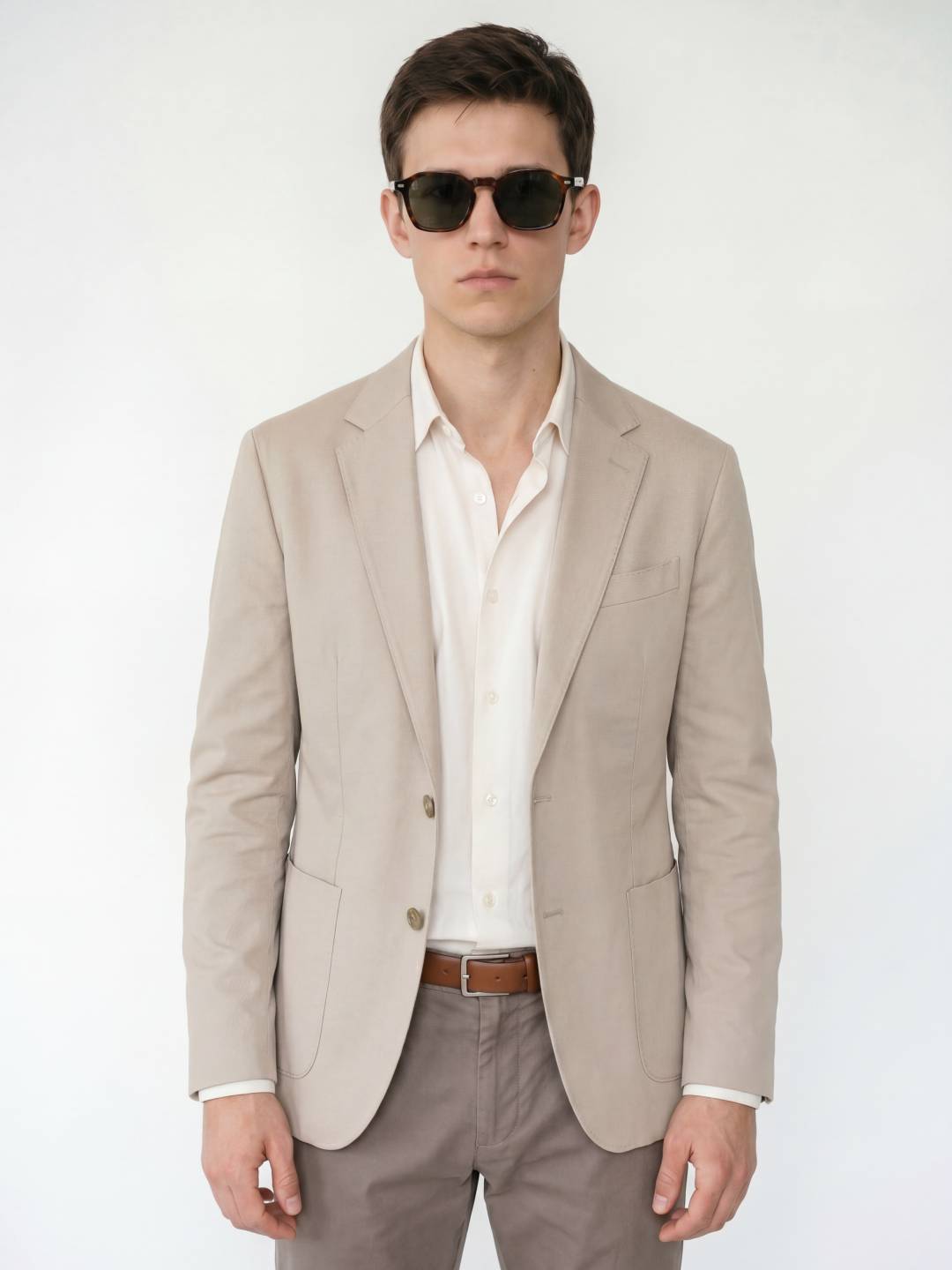 Tortoise Acetate Frame Green Polarised Men's Sunglasses