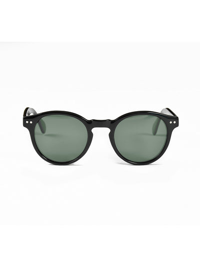 Black Acetate Frame Green Polarised Men's Sunglasses