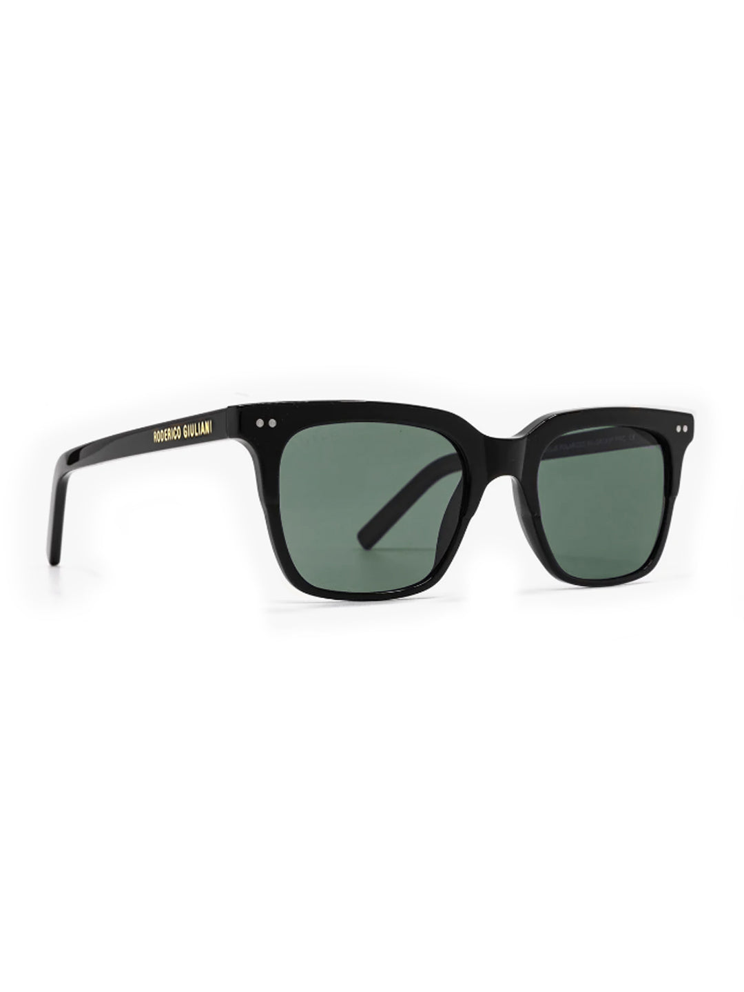 Black Acetate Frame Green Polarised Men's Sunglasses