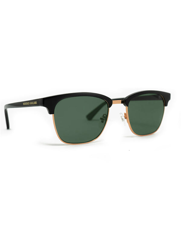 Black Acetate Frame Green Polarised Men's Sunglasses