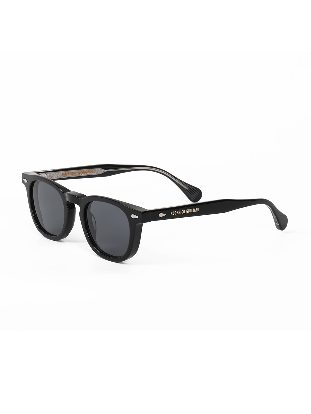 Black Acetate Frame Grey Polarised Men's Sunglasses