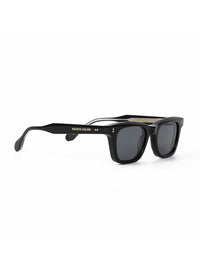 Black Acetate Frame Grey Polarised Men's Sunglasses