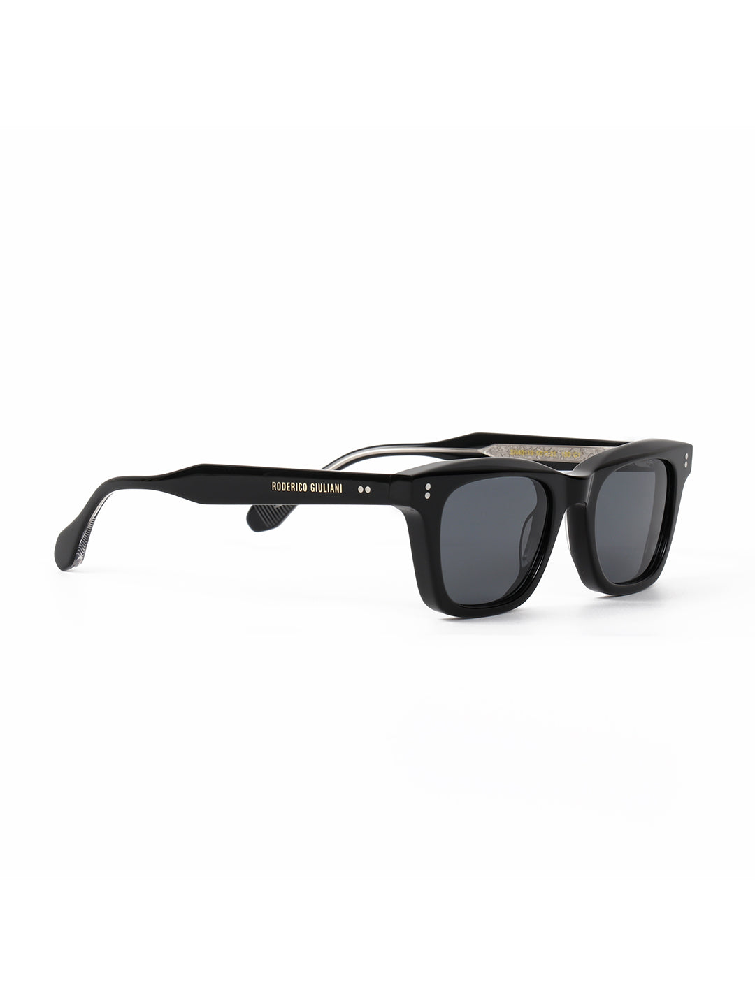 Black Acetate Frame Grey Polarised Men's Sunglasses