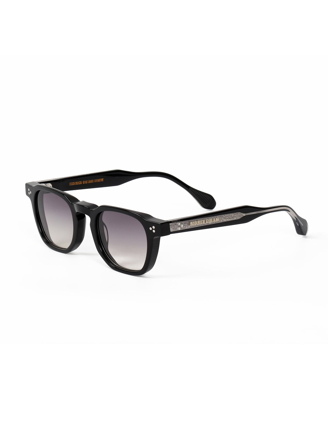 Black Acetate Frame Grey Polarised Men's Sunglasses