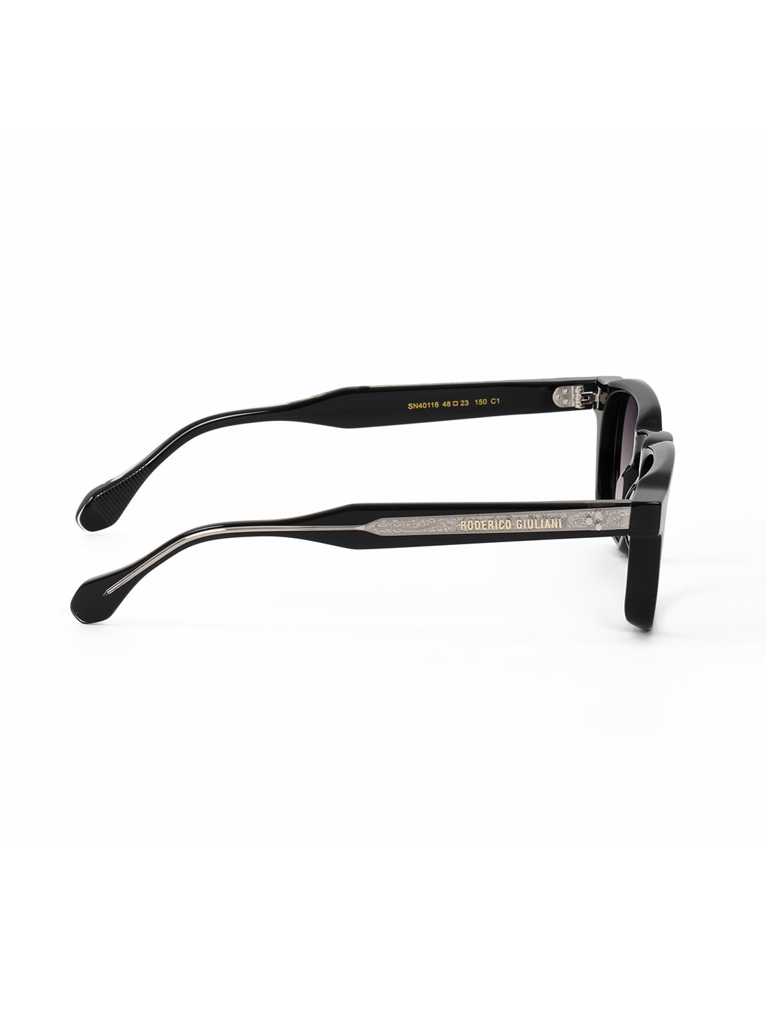 RODERICO GIULIANI BLACK ACETATE FRAME GREY TAC POLARISED LENS MEN'S SUNGLASS MAGY-1301