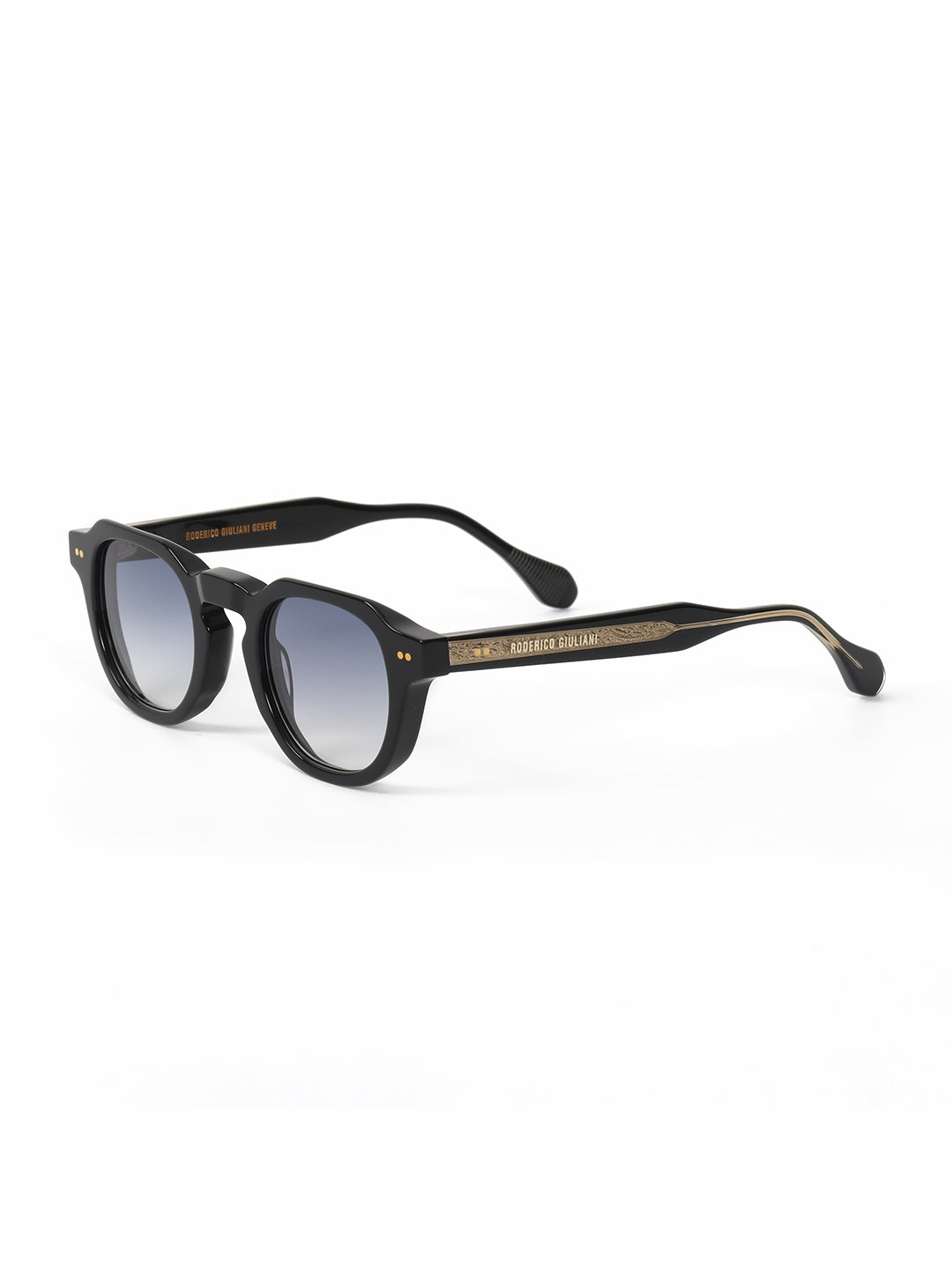 Black Acetate Frame Grey Polarised Men's Sunglasses
