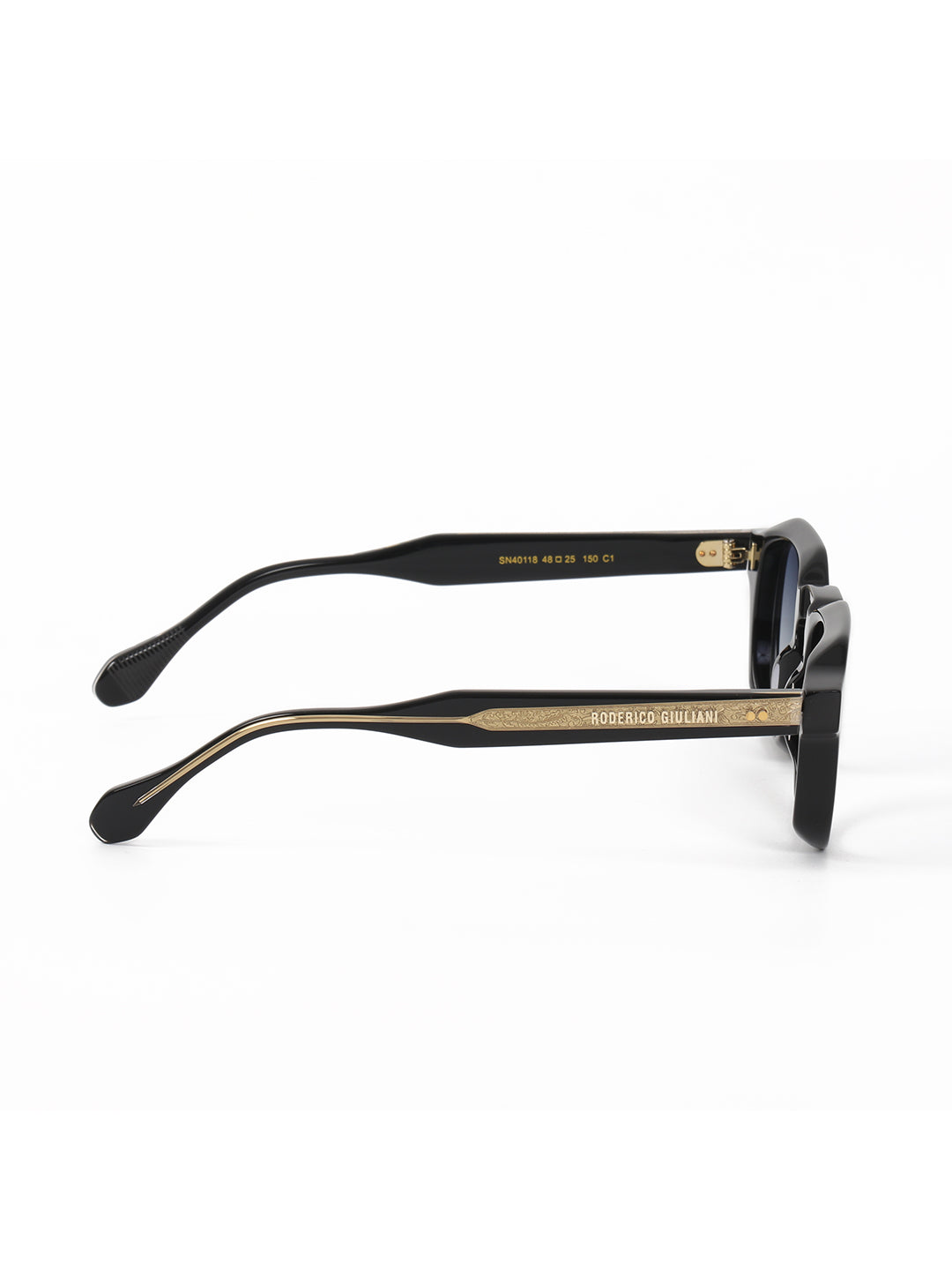 Black Acetate Frame Grey Polarised Men's Sunglasses