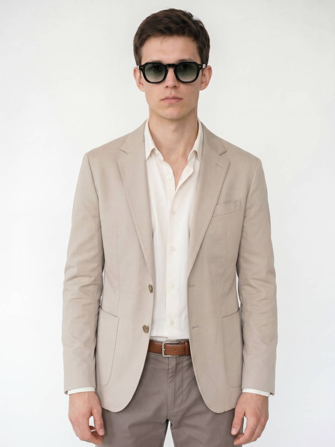 Black Acetate Frame Grey Polarised Men's Sunglasses