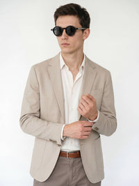 Black Acetate Frame Grey Polarised Men's Sunglasses