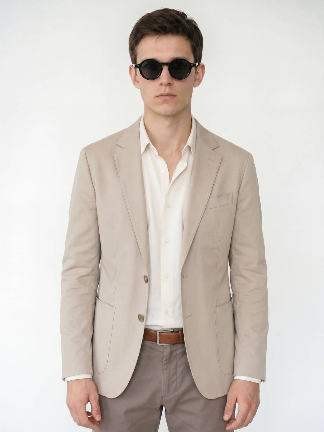 Black Acetate Frame Grey Polarised Men's Sunglasses