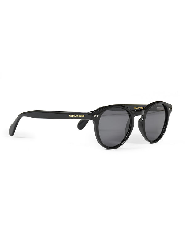 Black Acetate Frame Grey Polarised Men's Sunglasses