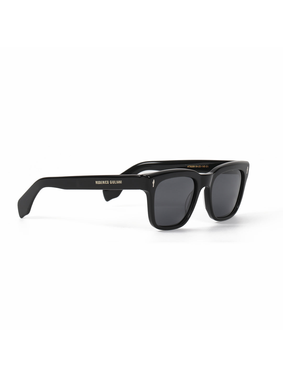 Black Acetate Frame Grey Polarised Men's Sunglasses