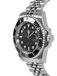 Black Dial Black Bezel Silver Jubilee Bracelet Men's Analog Watch