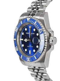 Blue Dial Blue Bezel Silver Jubilee Bracelet Men's Analog Watch