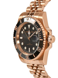 Black Dial Black Bezel Rose Gold Jubilee Bracelet Men's Analog Watch