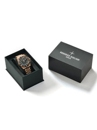 Black Dial Black Bezel Rose Gold Jubilee Bracelet Men's Analog Watch