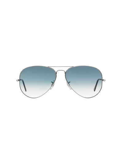 Silver Metal Frame Blue Gradient Glass Polarised Men's Sunglasses