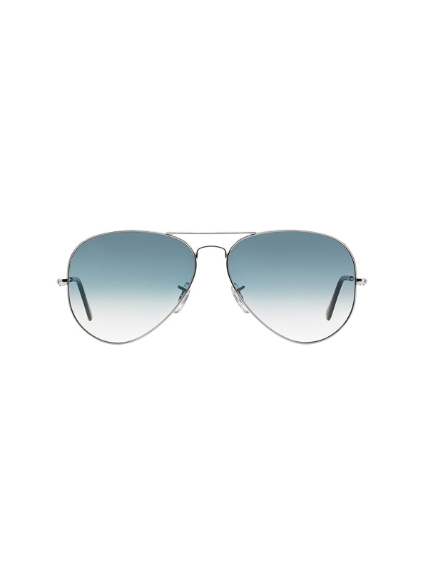 Silver Metal Frame Blue Gradient Glass Polarised Men's Sunglasses