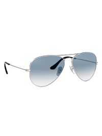 Silver Metal Frame Blue Gradient Glass Polarised Men's Sunglasses