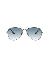 Grey Metal Frame Blue Gradient Glass Polarised Men's Sunglasses
