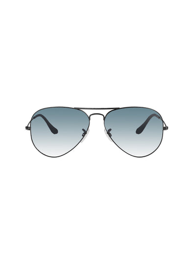 Grey Metal Frame Blue Gradient Glass Polarised Men's Sunglasses
